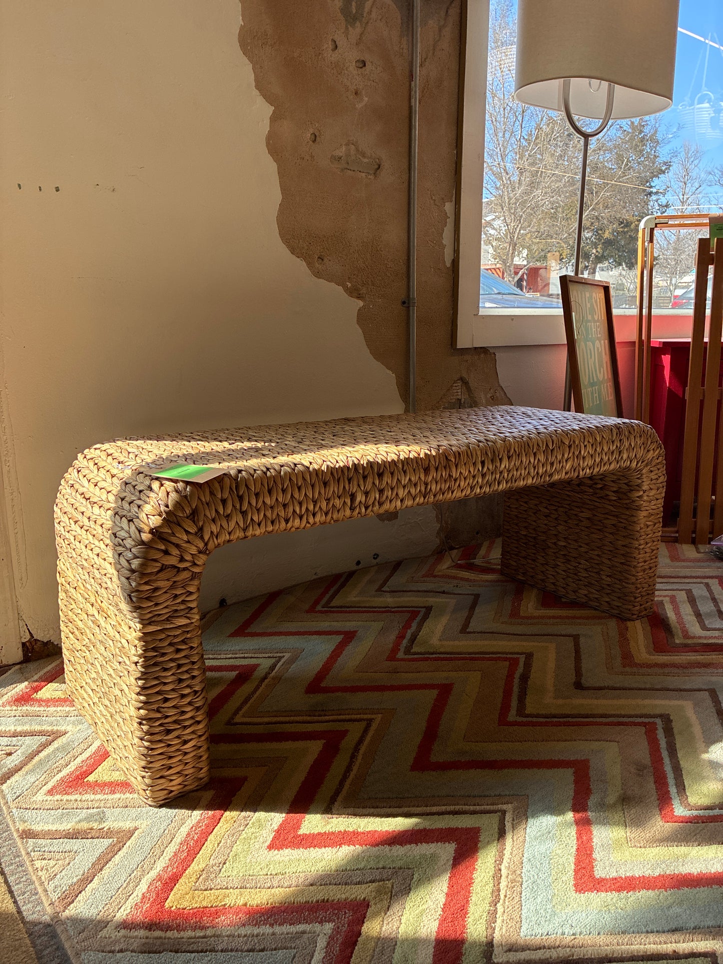 Assembled Shiffer Waterfall Woven Bench - Threshold designed with Studio McGee - Retails Unassembled for $280 - Star Rating Online: 4.8/5 Stars - Highly Rated Online