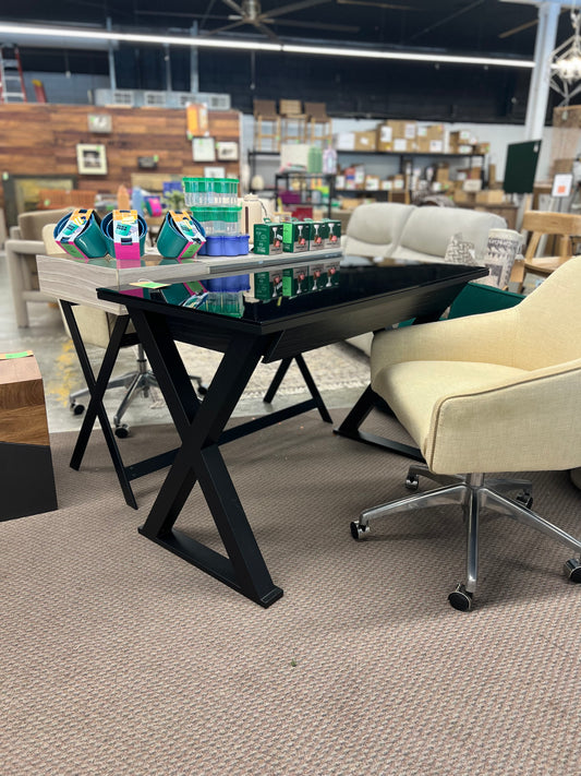 48in Modern Wood Computer Desk - Black | Dimensions: 31in H x 48in L x 24in W | Weight: 80 LBS | Retail Price: $161