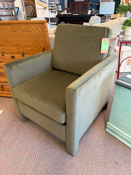 Bellfield by Threshold - Velvet Olive Green Accent Chair