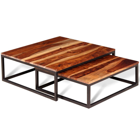 Nesting Coffee Table Set 2 Pieces Solid Reclaimed Teak