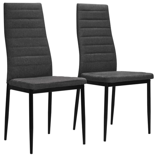 Dining Chairs 6 pcs Dark Gray Fabric