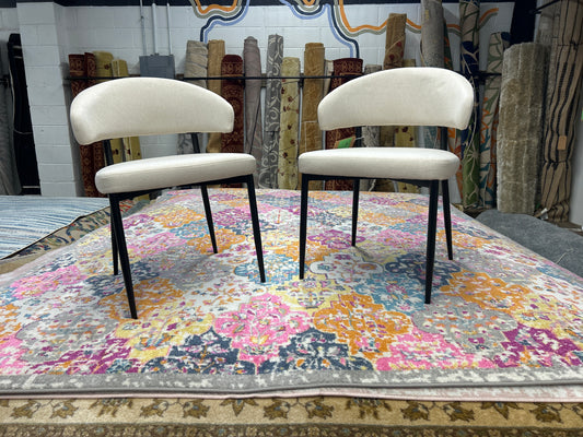 Furniture and Modern Curved Back Upholstered Dining Chair - 2pk - Ivory | Retail Price: $235Decor