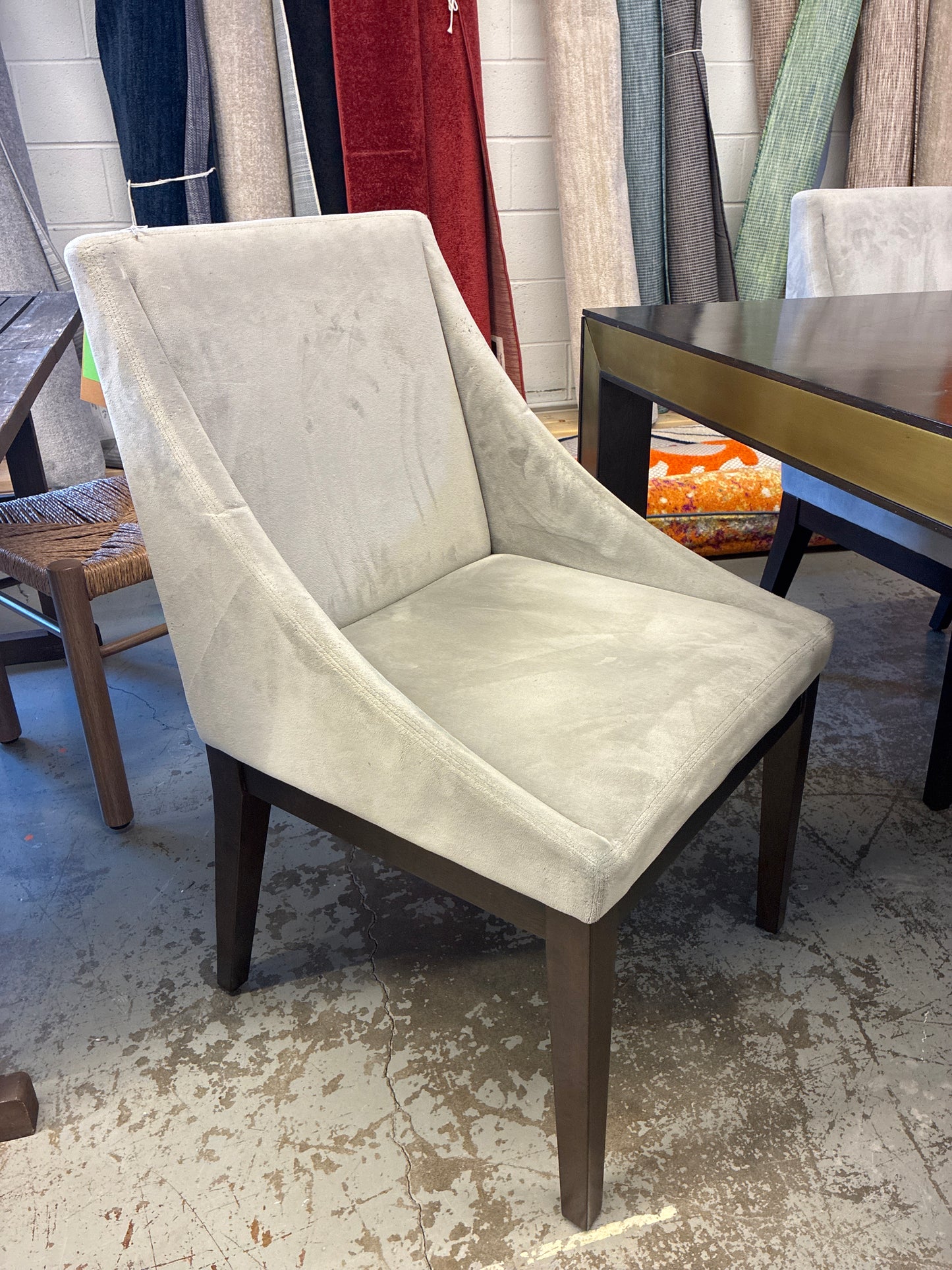 Set of 6 Upholstered Dining Chairs *donated | AS IS scratched fabric