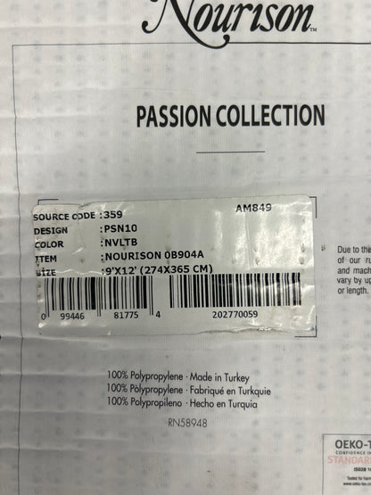 9 x 12 Nourison area rug (from their passion collection) - blue speckled cream