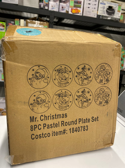 Mr. Christmas 8-Piece Round Plate Set -  - Retail Price: $34.99