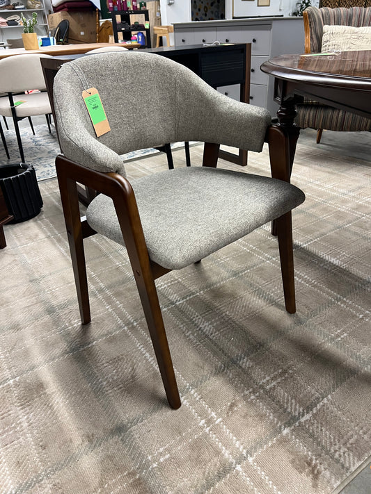 Ingleside Open Back Upholstered Wood Frame Dining Chair Dark Gray (FA) - Threshold: Modern Armrest
