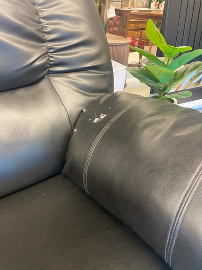 Leather Rocker Recliner in Black *donated