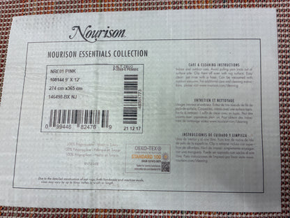 9 x 12 Rug - Nourison Essentials Pink - AS IS flaw (see picture)