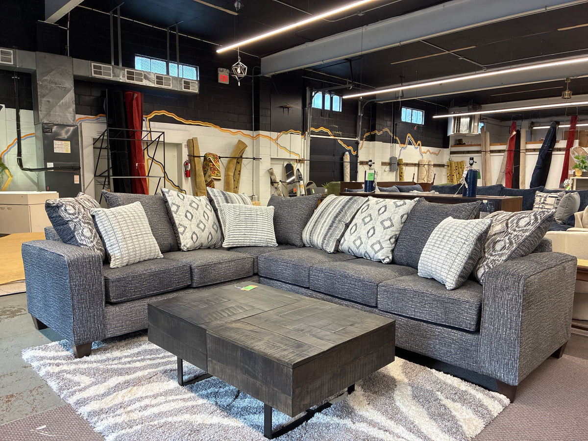 Stonewash Charcoal 2 Piece Sectional