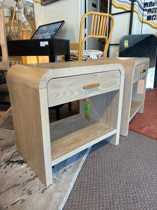 Zebrina Wood Nightstand with Drawer Natural - Threshold: Bohemian Style, Arched Design, Square Shape, Stained Finish — Retails in box (unassembled) for $170