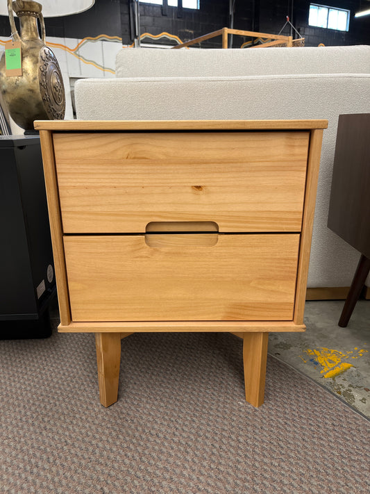 Sloane 2 Drawer Groove Handle Wood Nightstand - Caramel | Retail Price: $125