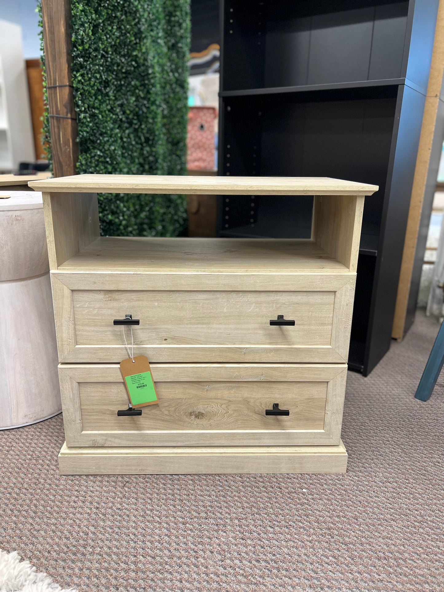 Clyde Classic 2 Drawer Nightstand - White Oak | Dimensions: 25.25in H x 26in L x 15.75in W | Weight: 50 LBS | Retail Price: $176
