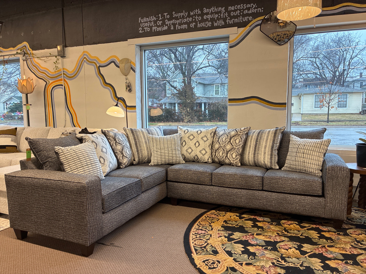 Stonewash Charcoal Sectional