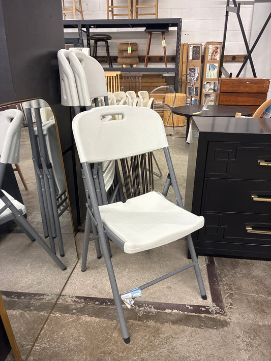 Set of 3 Techni Home Folding Chairs in Granite White