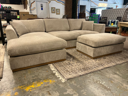 Henredon Caley Reversible Sofa Chaise with Ottoman Retail: $1649 (minor warehouse smudges)