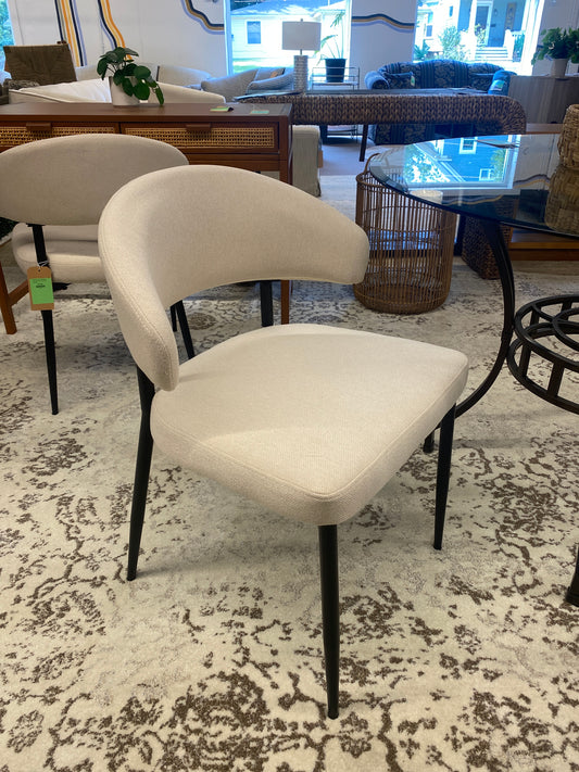 Modern Curved Back Upholstered Dining Chair - 2pk - Ivory | Retail Price: $235
