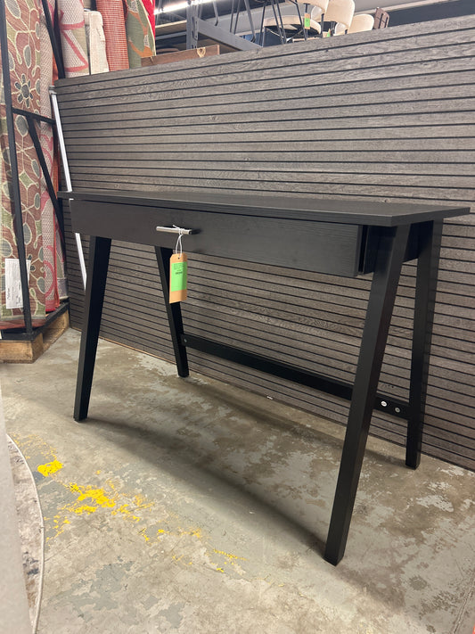 Paulo Wood Writing Desk with Drawer Black - Threshold: Home Office Furniture, 42in Workstation | Retail Price: $169
