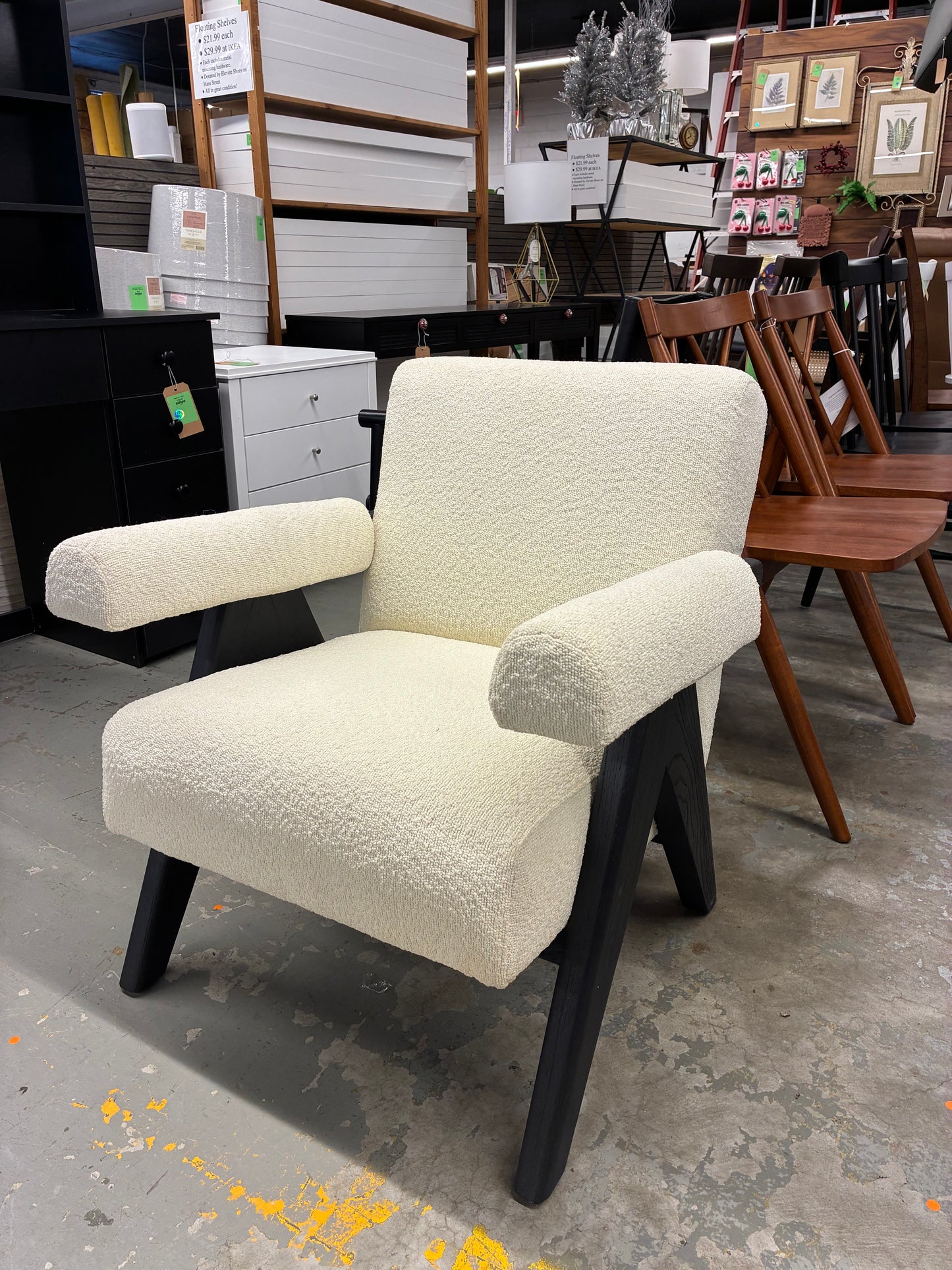 Billie Boucle Accent Chair in Black | Retail Price: $600