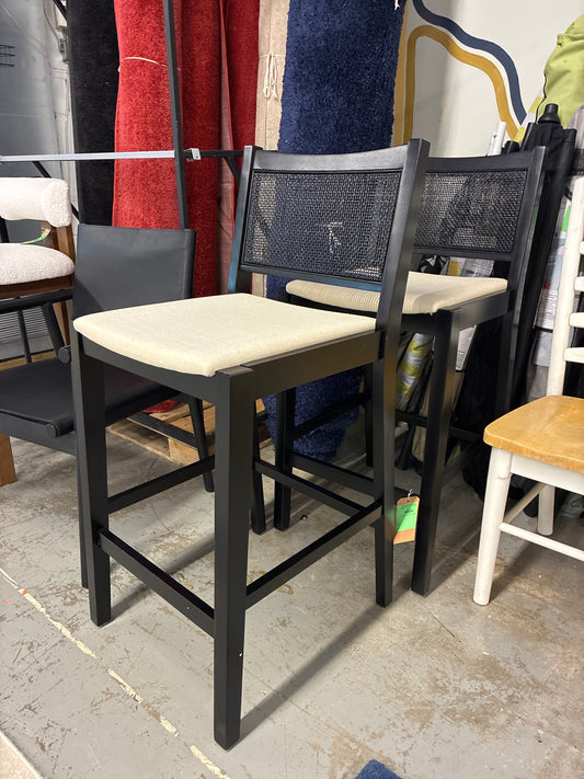 Powell Set of 2 Bessie Cane Barstools Black  — Retails in box (unassembled) for $229.99.