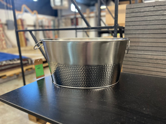 23.5L Stainless Steel Hammered Metal Oval Beverage Tub - Threshold | Retail Price: $30