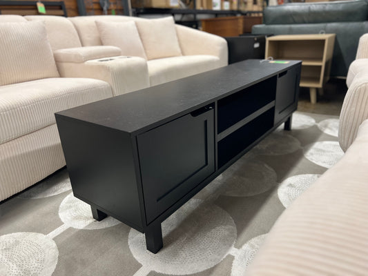 58" 2-Door TV Stand - Solid Black | Retail Price: $116