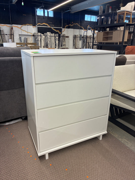 Assembled Modern 4 Drawer Dresser White - Room Essentials - Retails Unassembled for $155 | AS IS repaired drawer - fully functional