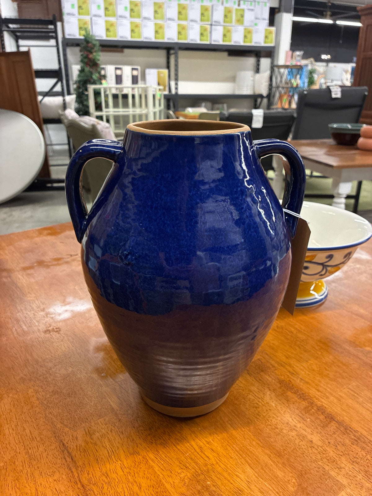 Large Tuscan Ceramic Handled Vase Blue – Threshold | Retail: $40