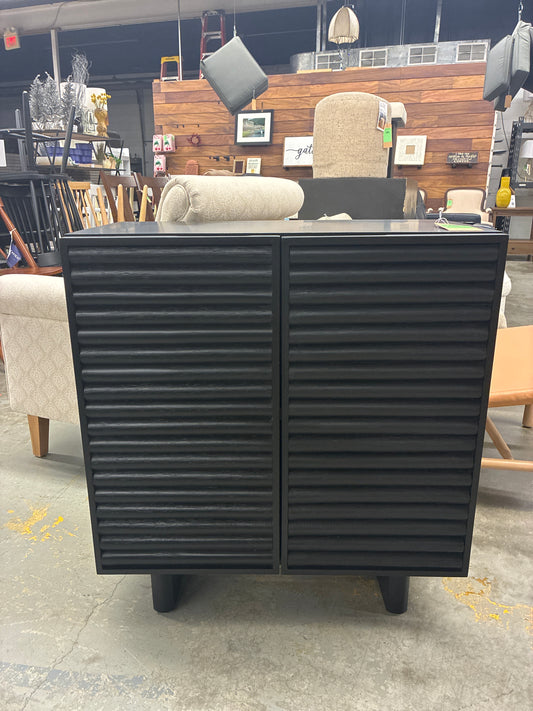 Assembled 2 Door Fluted Accent Cabinet Black - Threshold - Retails Unassembled for $265