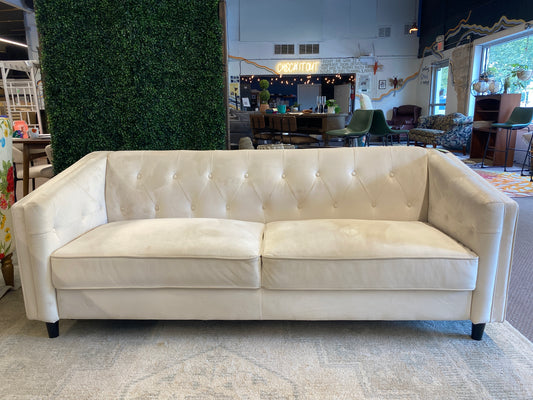 Beige Upholstered Modern Sofa *donated