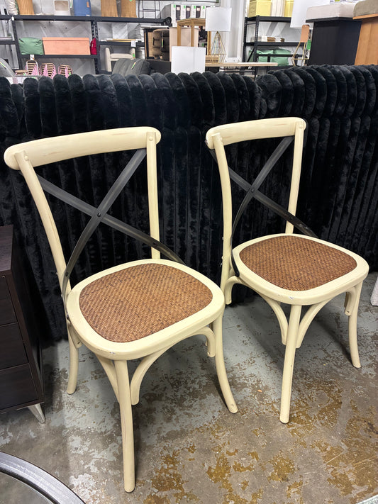 Set of 2 Eleanor X Back Farmhouse Side Chairs | Retail Price: $280