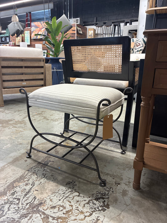 Metal Ottoman Performance Stripe Fabric - Threshold designed with Studio McGee; Fully Assembled — Retails elsewhere for $120