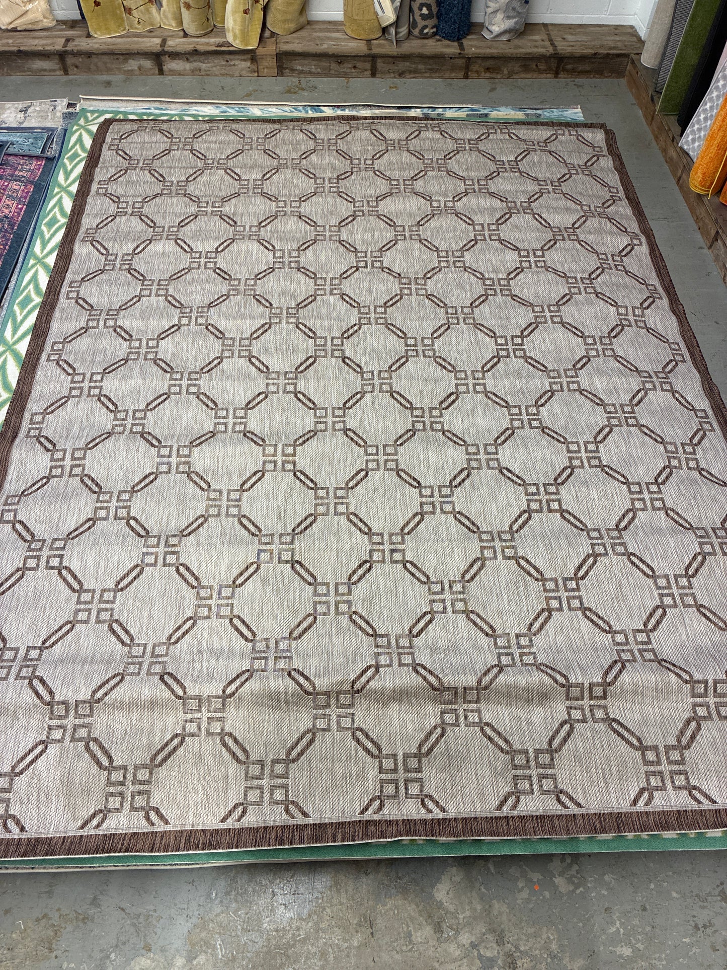 10 x 14 Area Rug Country Side Natural Indoor Outdoor Minor In One Corner | ID 14162