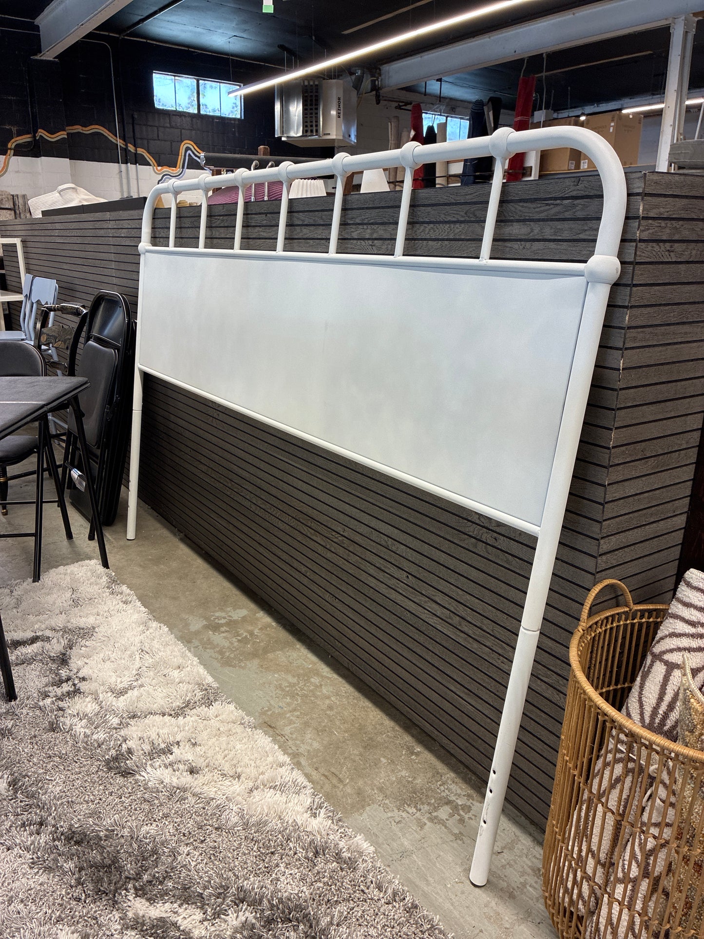 Metal King Size Headboard in White *donated