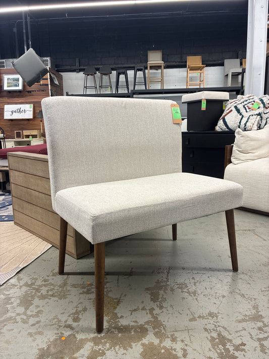 Buylateral Ripton Mid Century Modern Upholstered Dining Chair / Bench in Cream: Mid-Century Modern, Dining, Bedroom Use, Plywood Frame — Retails in box (unassembled) for $269.99