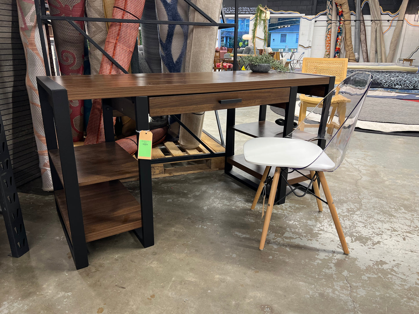 Walker Edison Modern Desk AS IS DAMAGE ON TOP LEFT