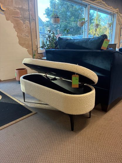 Storage Bench with Metal Legs Cream Boucle - Threshold | Retail Price: $160