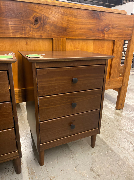 Modern 3 Drawer Nightstand - Walnut | Retail Price: $109