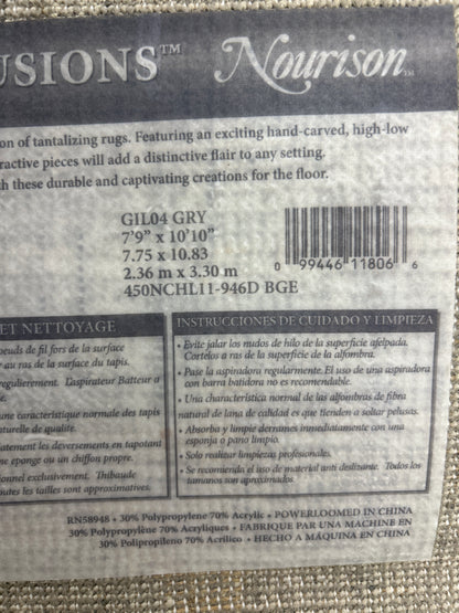 8 x 11 Nourison area rug - Gray Graphic Illusions Style