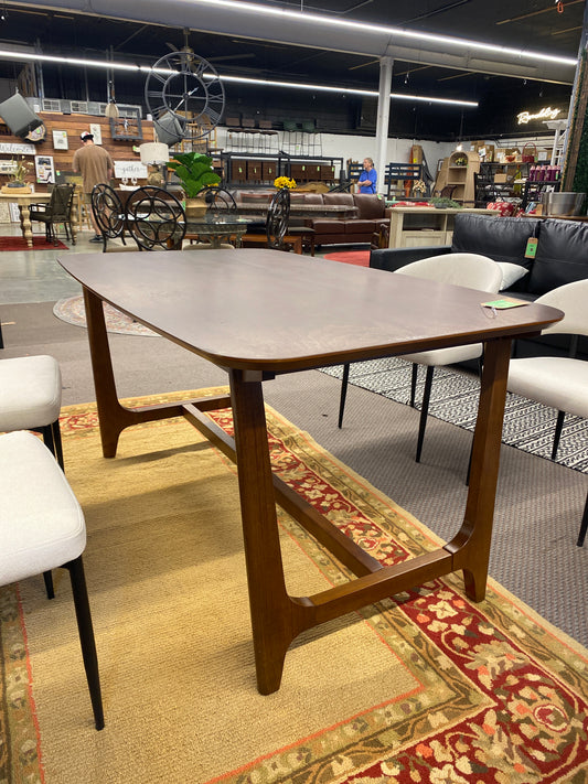 60" Mid-Century Dining Table w/ Trestle Base - Walnut | Retail Price: $232 | AS IS - minor scratch