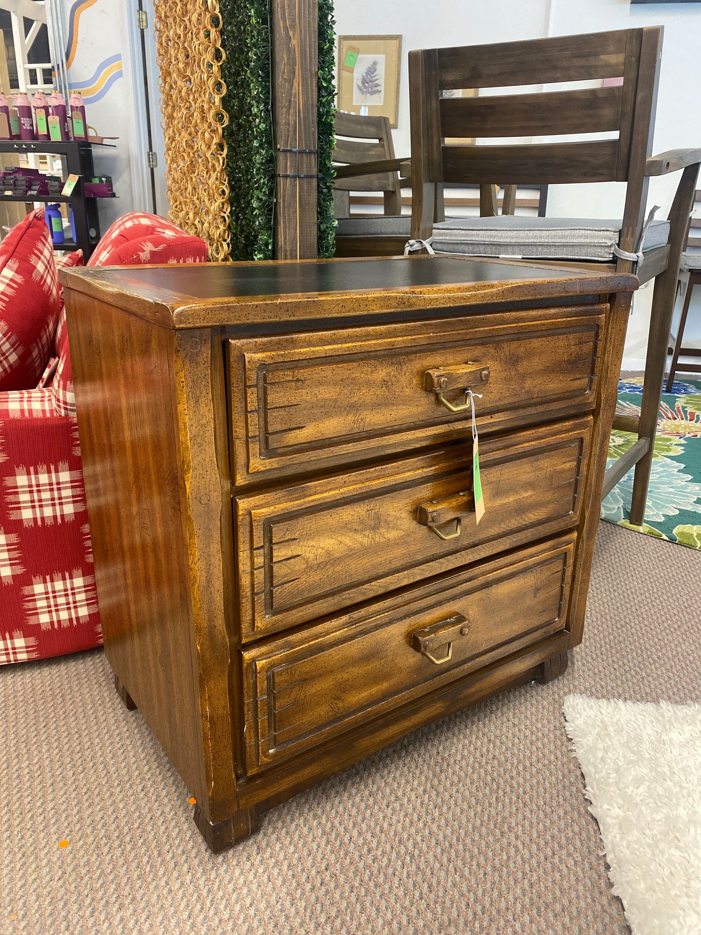 Vintage Rustic Southwestern Three Drawer Nightstand *dontated