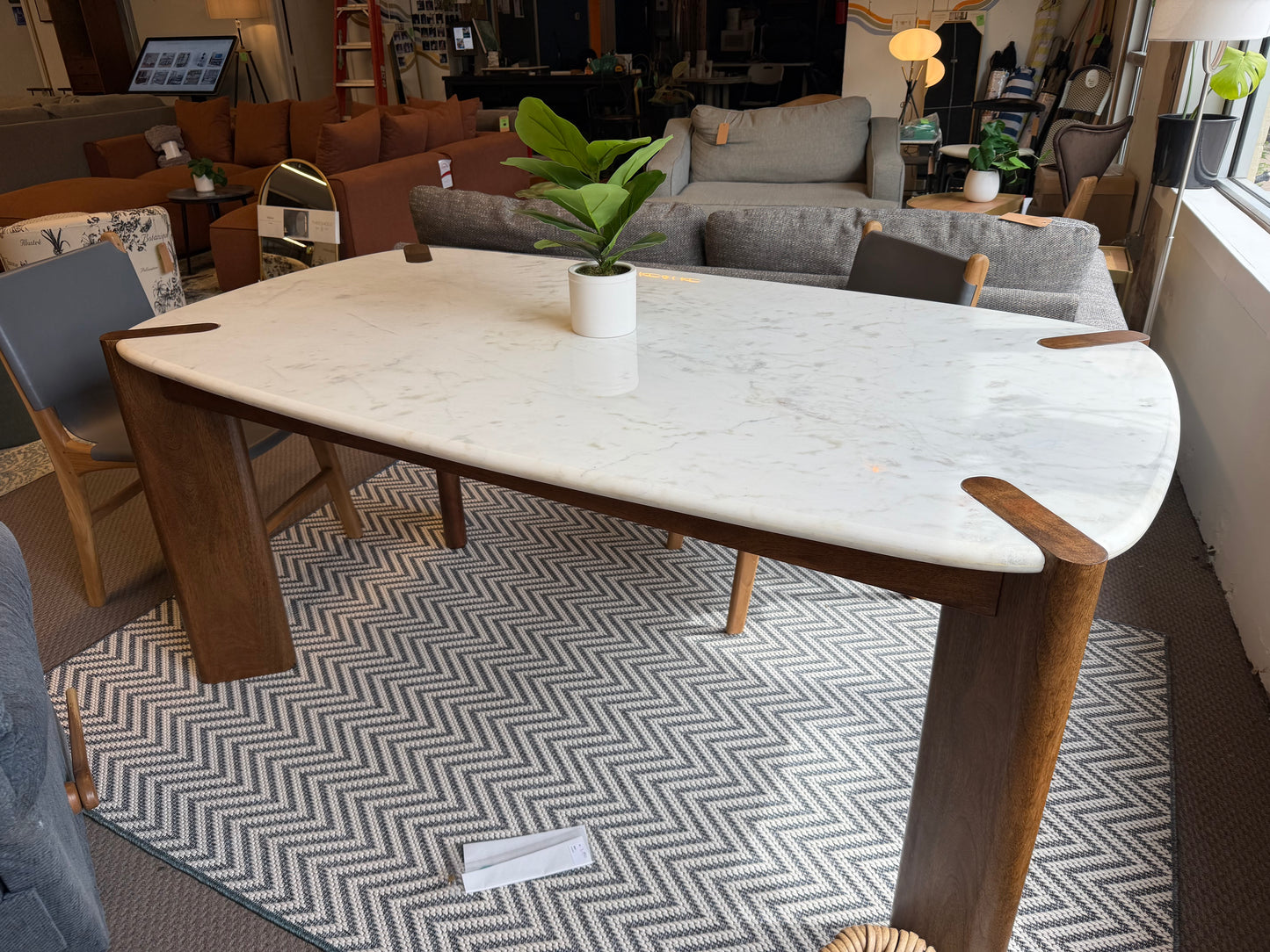 High End Wood and Marble Dining Table *donated