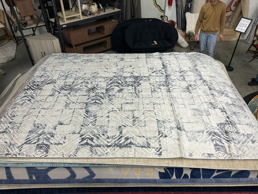 9 x 12 urban white/blue area rug