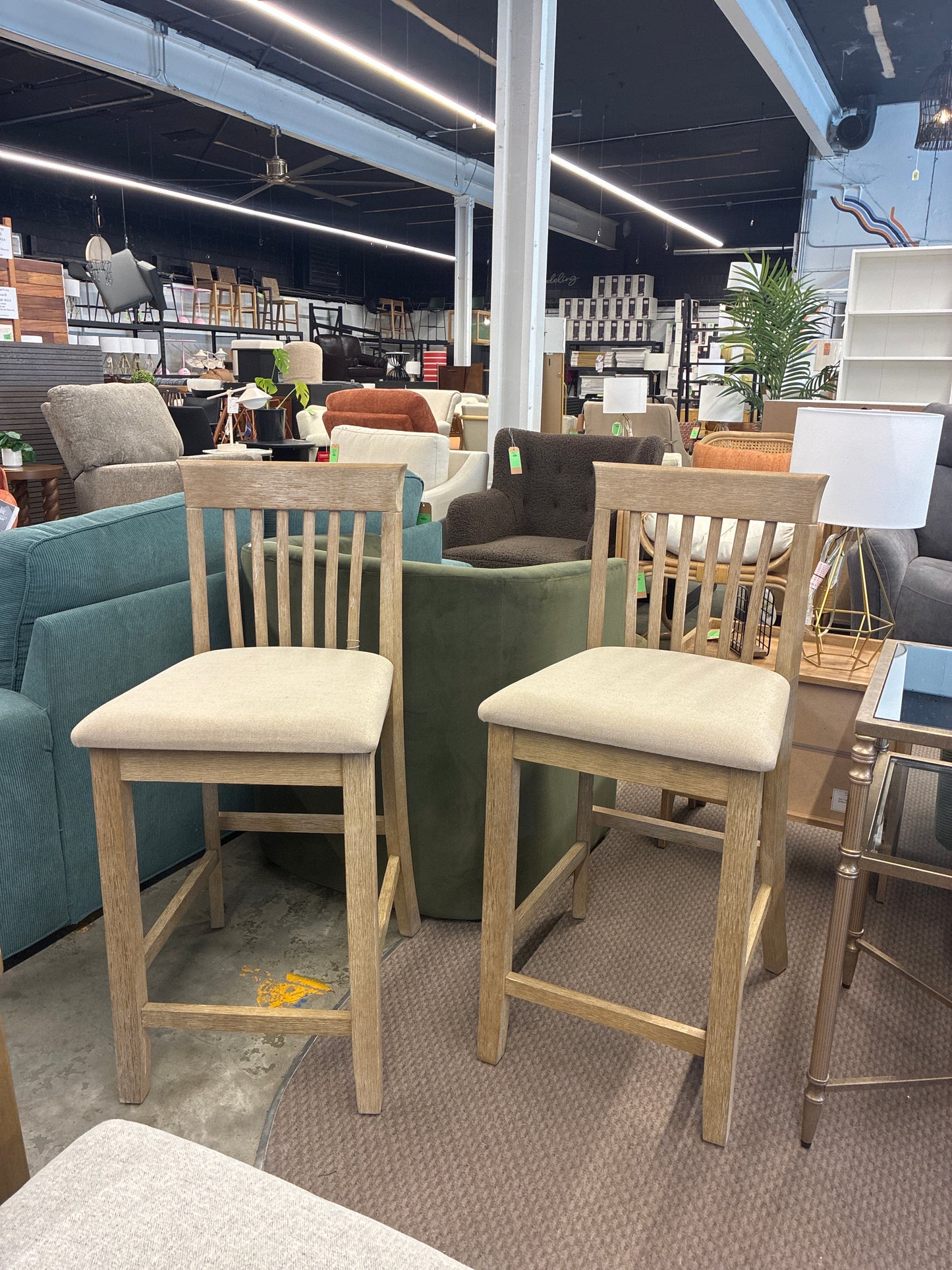 Set Of 2 Linon Torino Counter Stool With Padded Seats