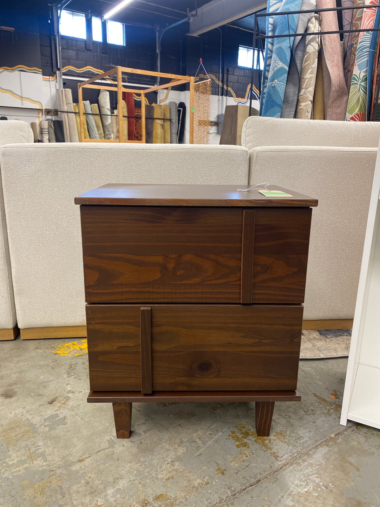 20in Modern Solid Wood Nightstand - Walnut | Retail Price: $119