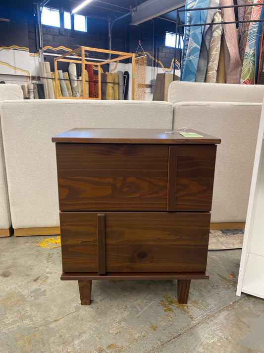20in Modern Solid Wood Nightstand - Walnut | Retail Price: $119