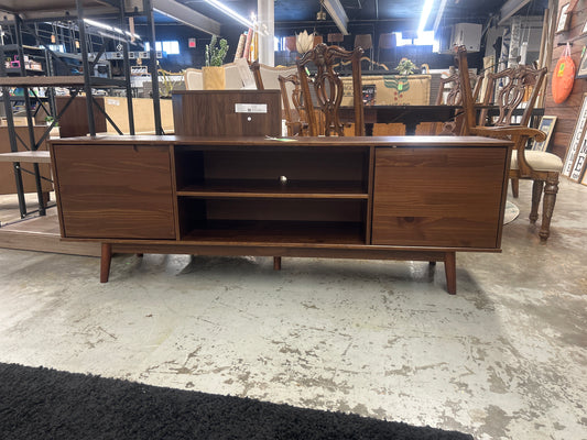 Adair 70" Modern 2 Door Solid Wood TV Stand - Walnut | Retail Price: $349