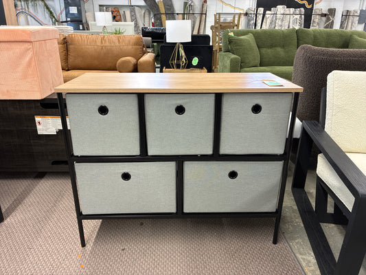 Assembled 36" Wide Fabric Bin 5 Dresser Black Frame - Room Essentials - Retails Unassembled for $100