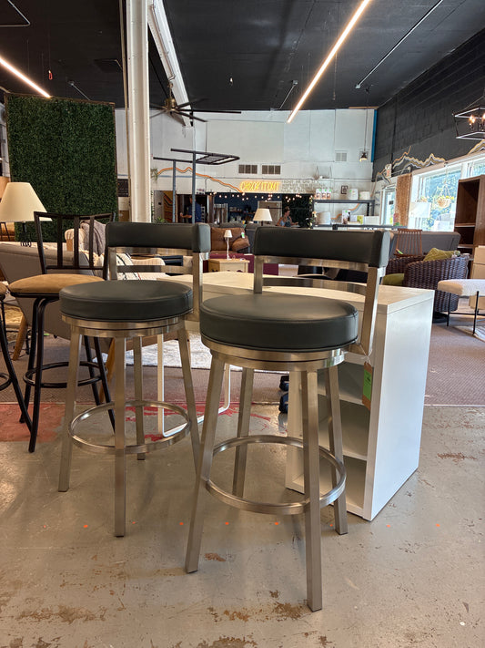 Set of 2 Armen Contemporary Living Swivel Bar Stools | Retail Price: $460