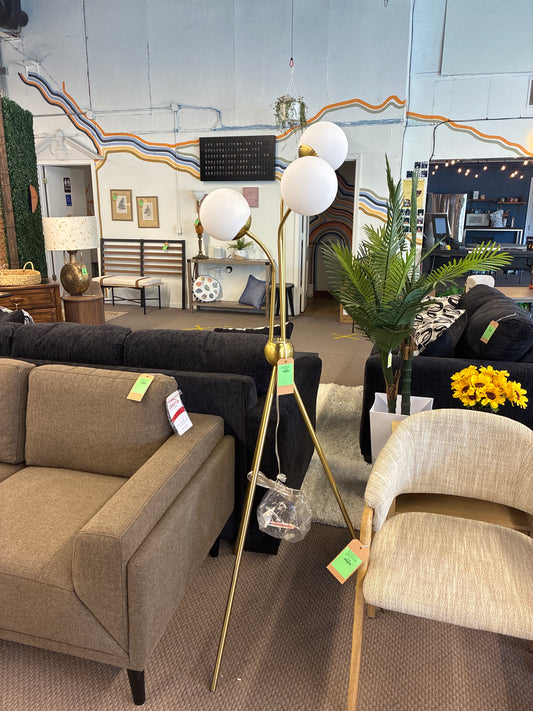 Miley 66-inch Spherical Bulb Tripod Tree Floor Lamp Gold