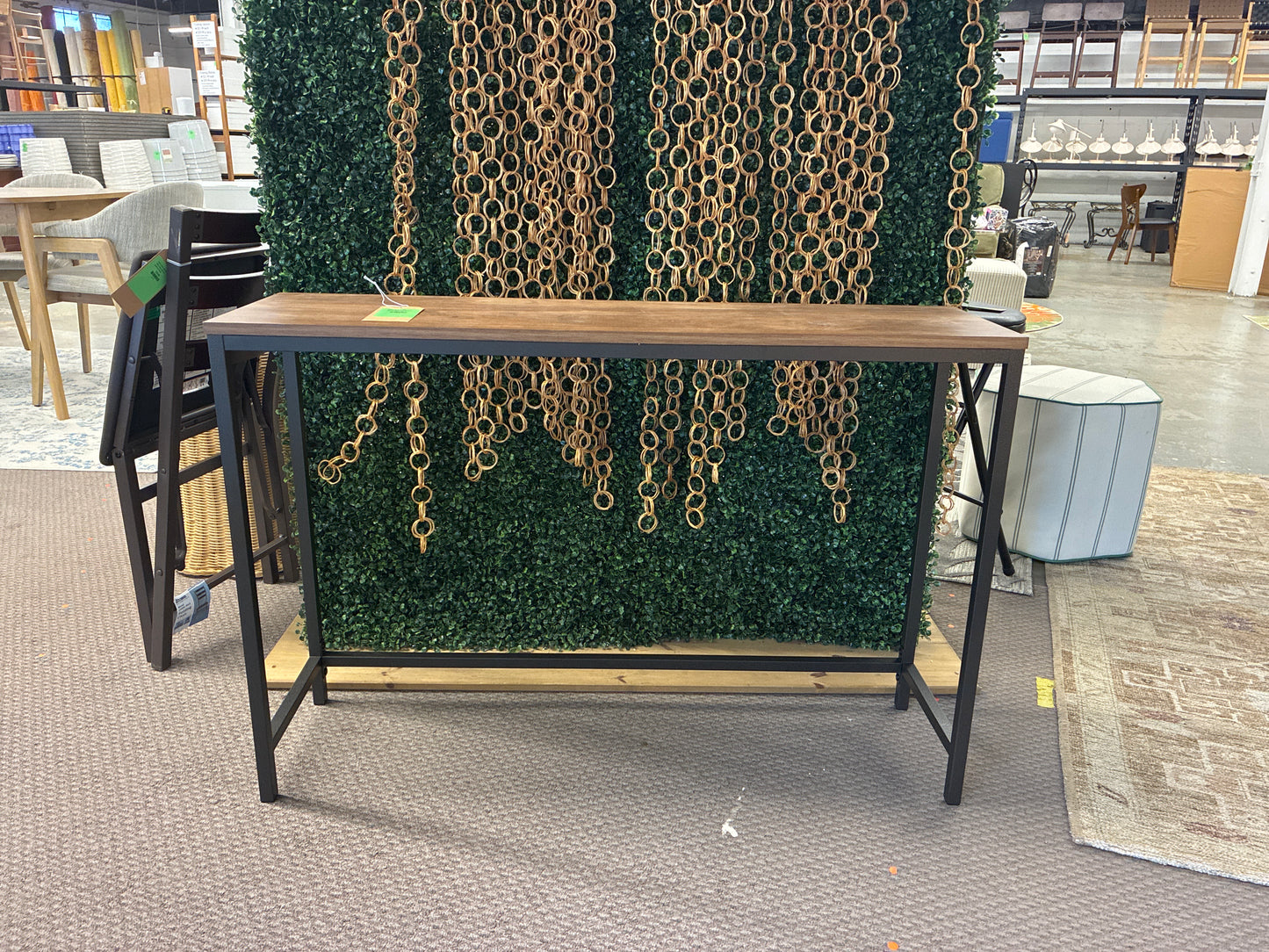 North Avenue Sofa Table Sindoori Mango - Sauder: Modern Industrial Entryway Furniture with Shelving | Retail Price: $69.99